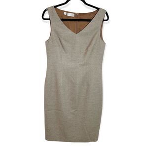 Carlisle New York Tan Wool Sheath Dress Size 8 (S15)